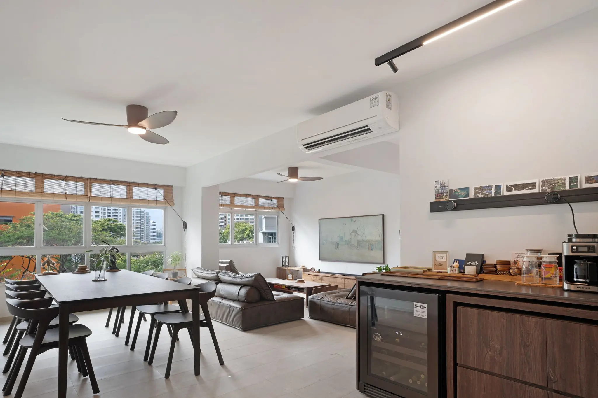Bright open-plan living and dining area at 213C Punggol Walk