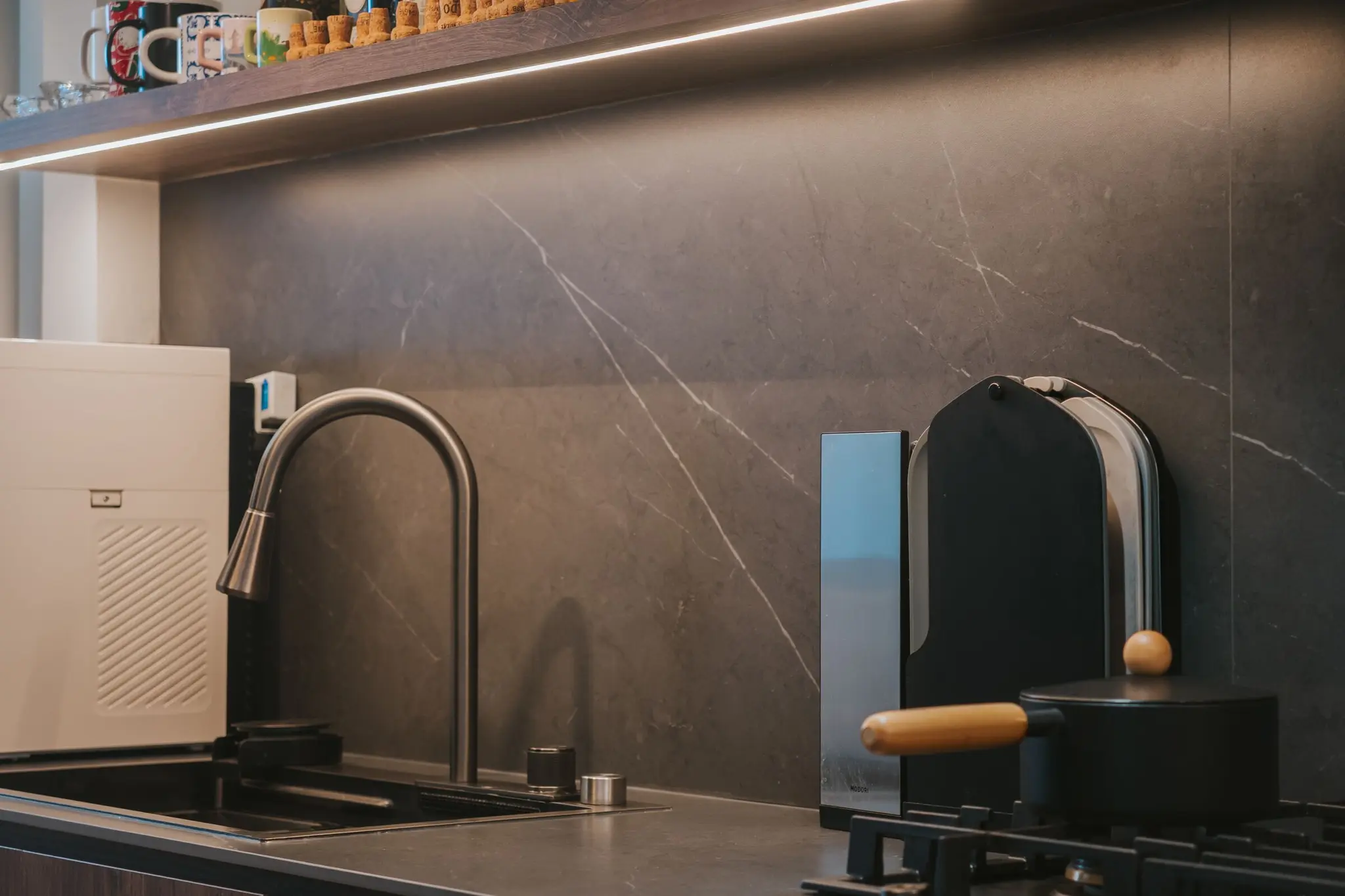 Kitchen carpentry and worktop detail at 213C Punggol Walk