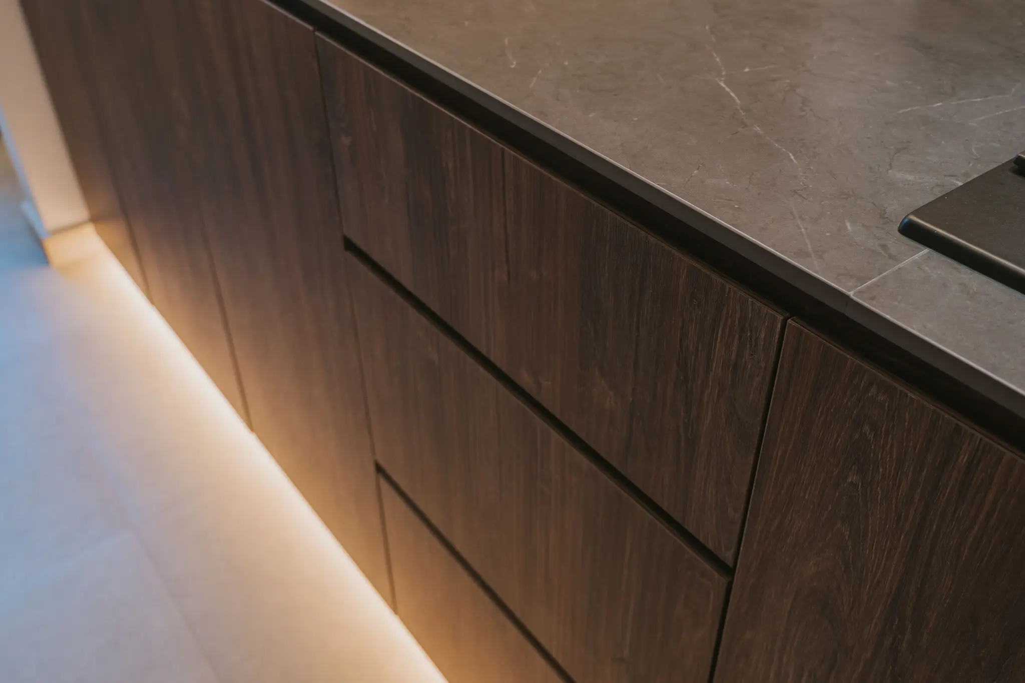 Kitchen carpentry and worktop detail at 213C Punggol Walk