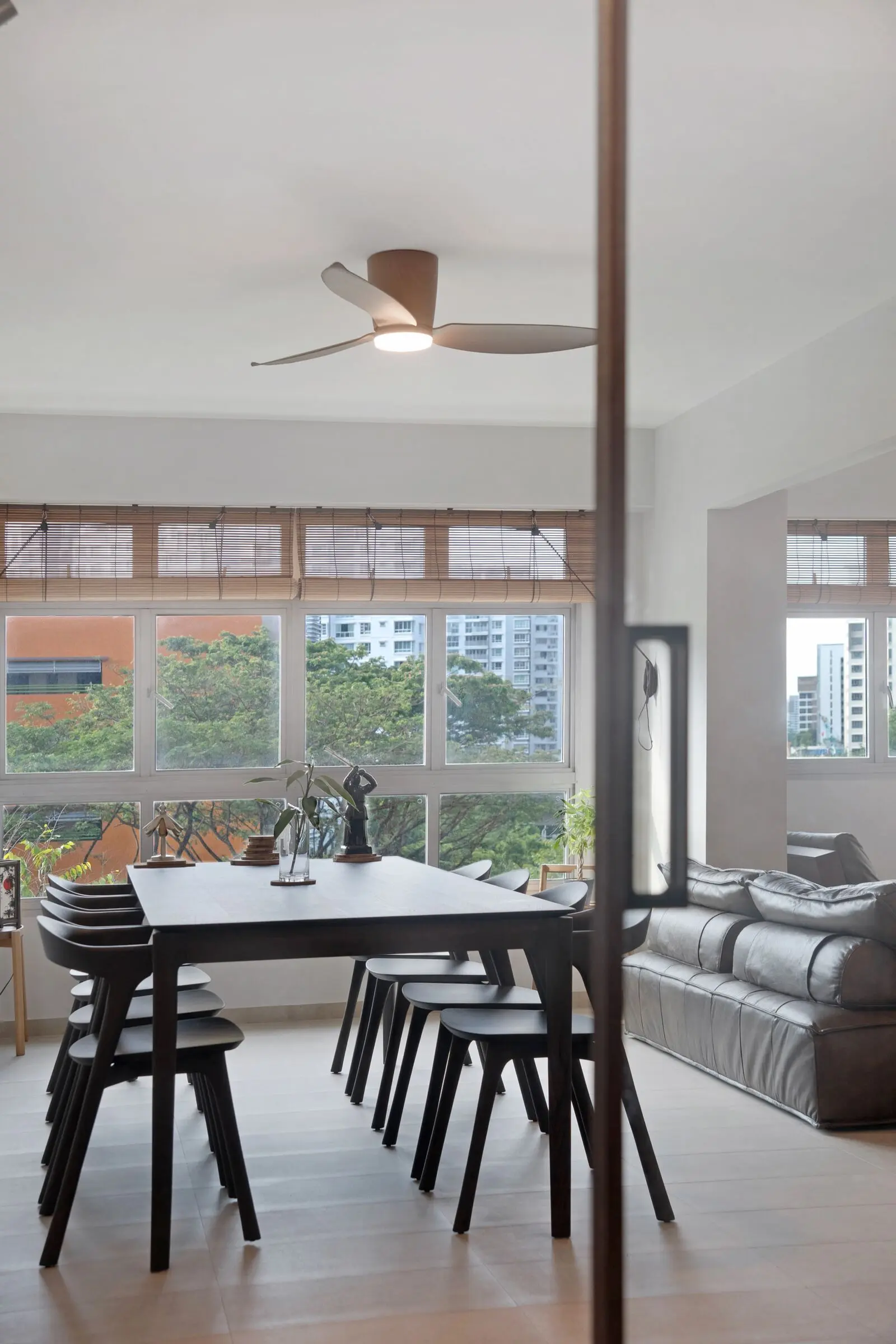 Vertical living and dining interior detail at 213C Punggol Walk