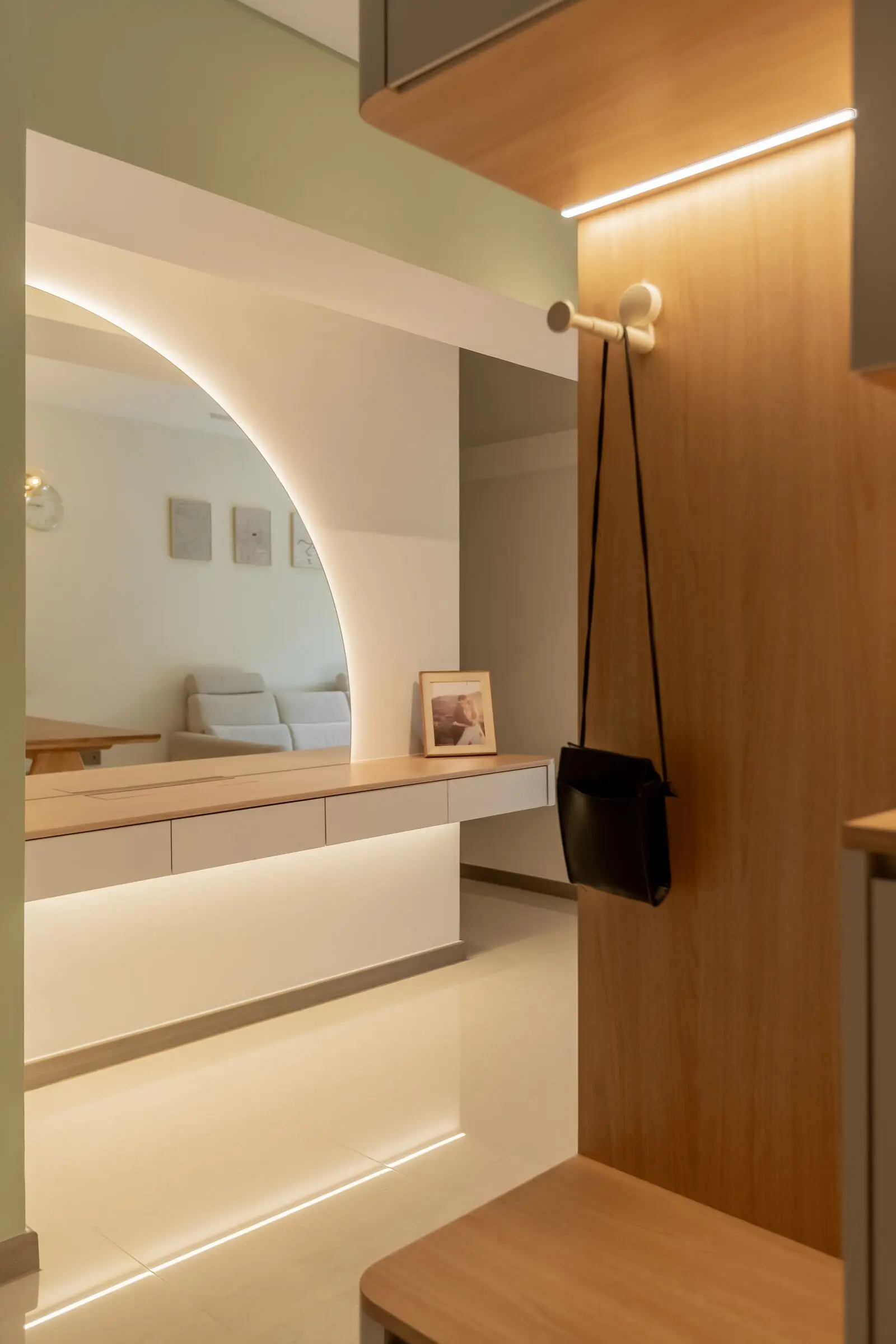 Vertical bedroom desk detail at 220B Tengah Garden