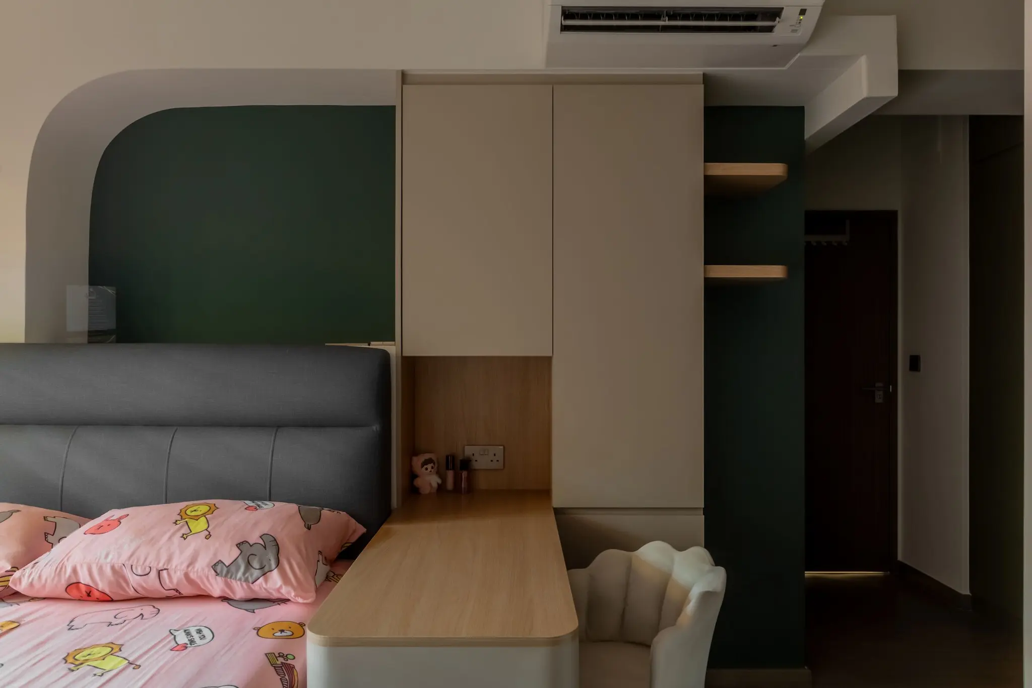 Bedroom built-in storage and desk at 220B Tengah Garden