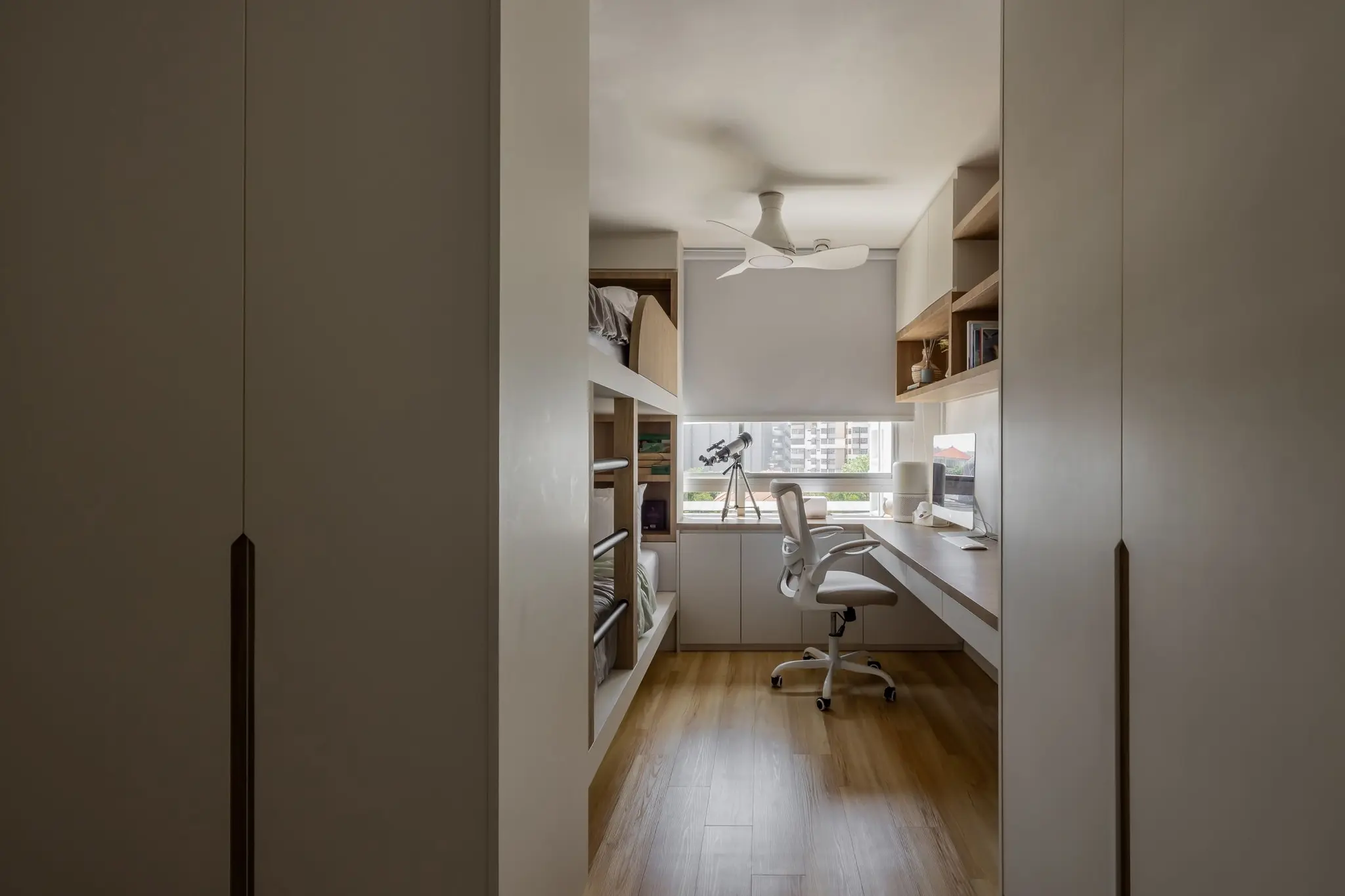 Integrated wardrobe and bunk bed view at 248 Pasir Ris