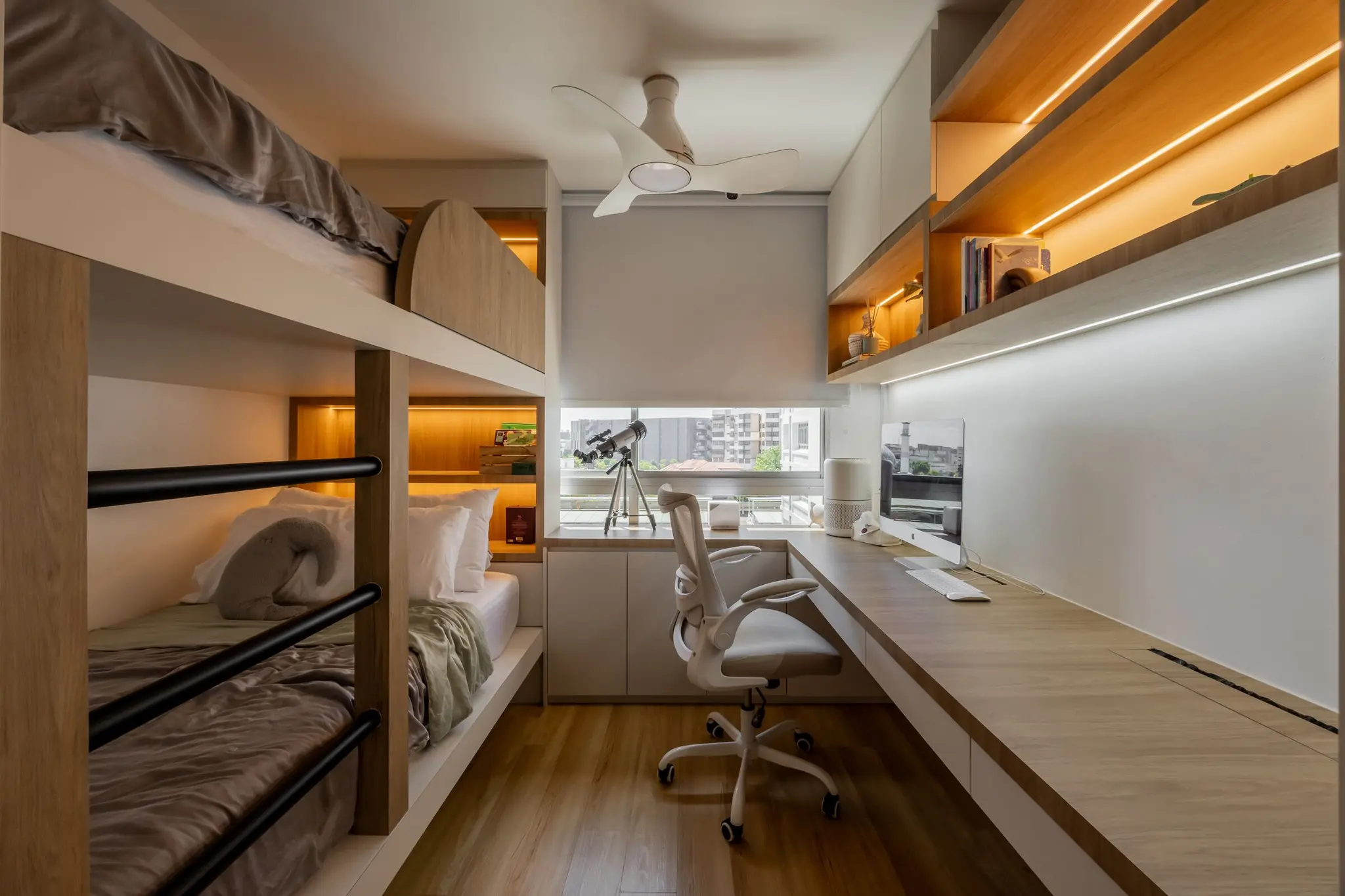 Bunk bed and study area at 248 Pasir Ris