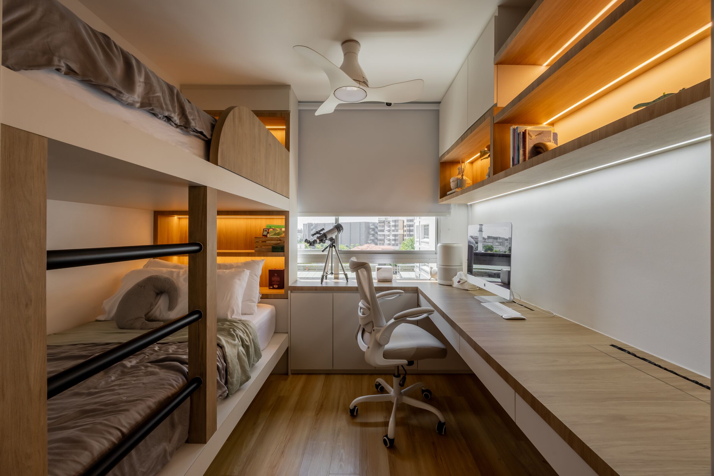 Bunk bed and study area at 248 Pasir Ris