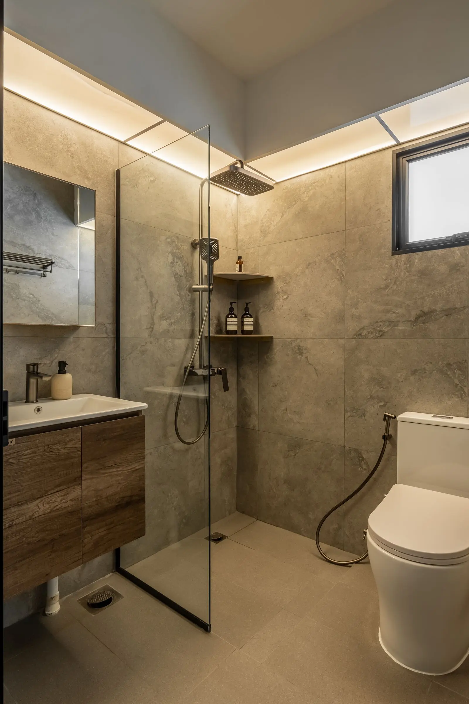 Vertical bathroom shower detail at 268C Punggol Field