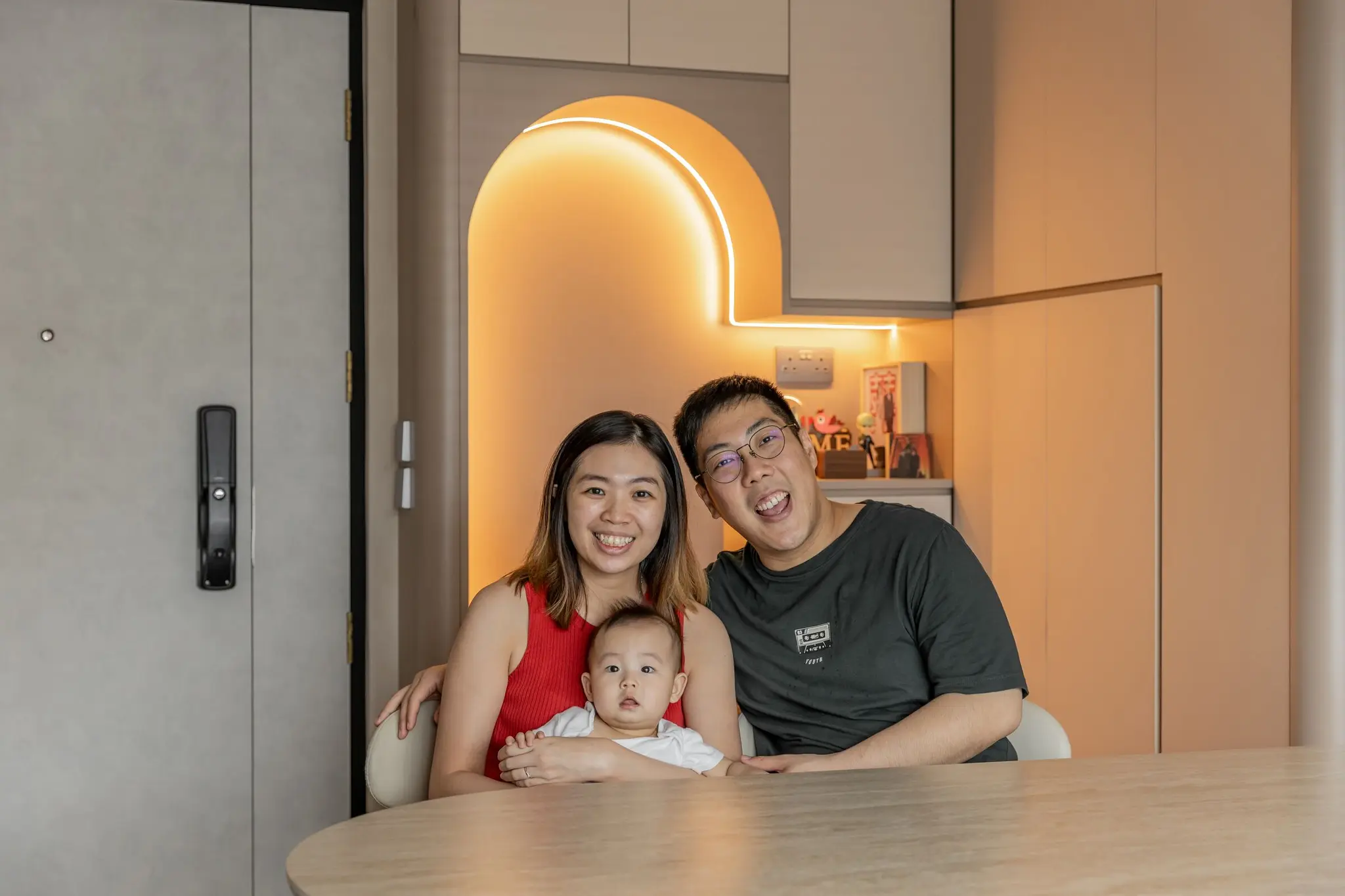 Homeowner portrait by lit display niche at 268C Punggol Field