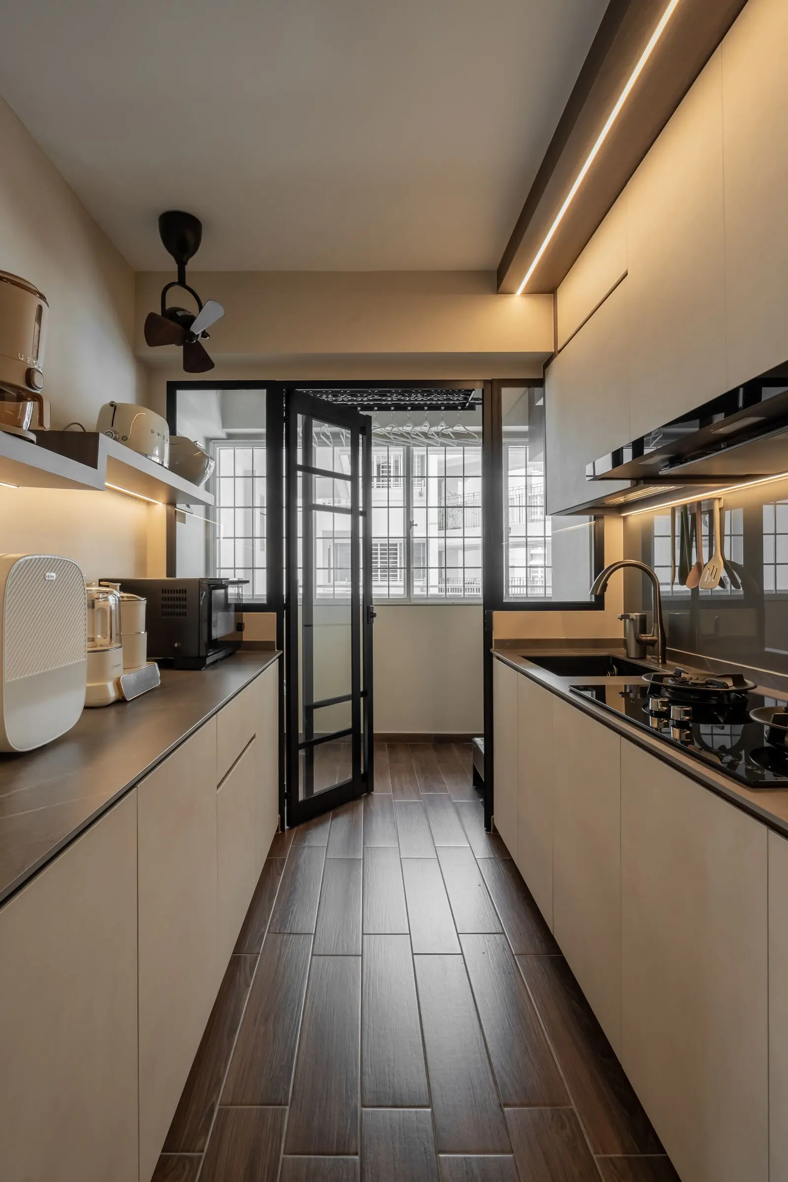 Vertical kitchen storage detail at 268C Punggol Field
