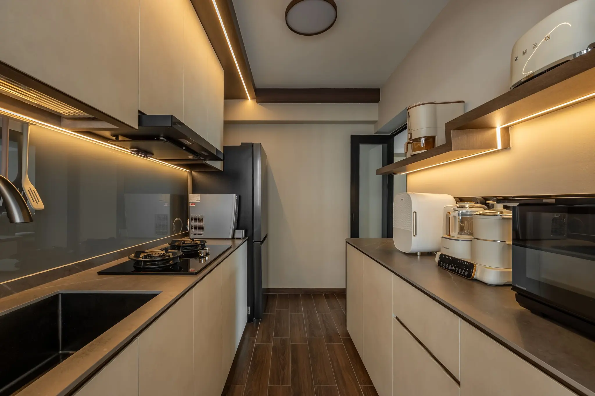 Kitchen counter and service yard view at 268C Punggol Field