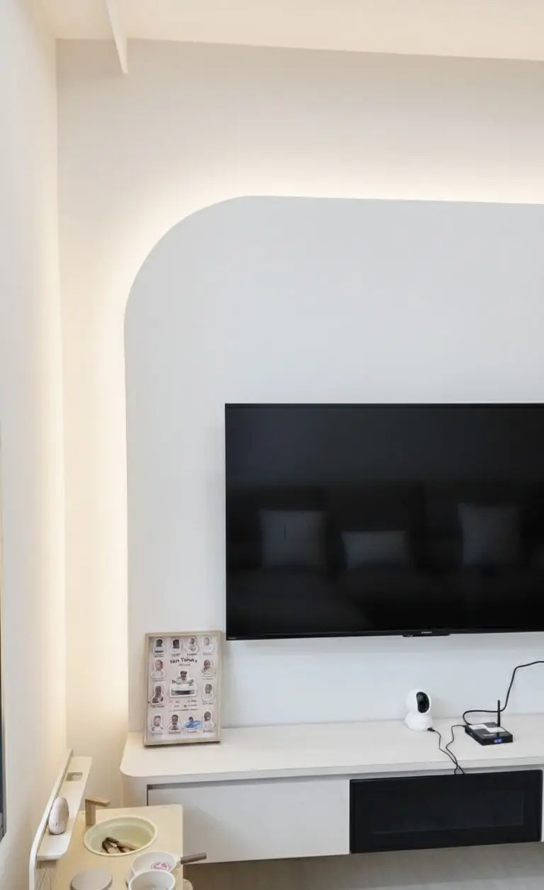 Living room TV feature wall detail at 371B Sembawang Ave