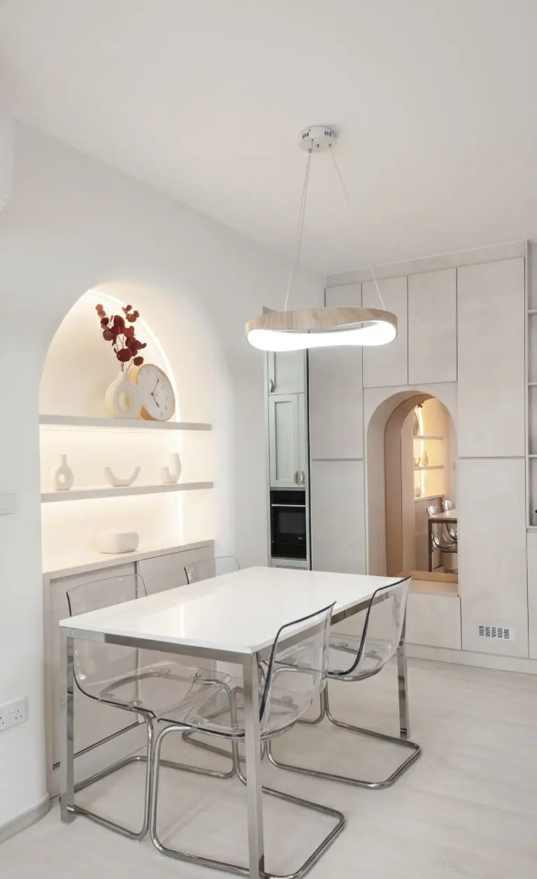Dining area with arched carpentry at 371B Sembawang Ave