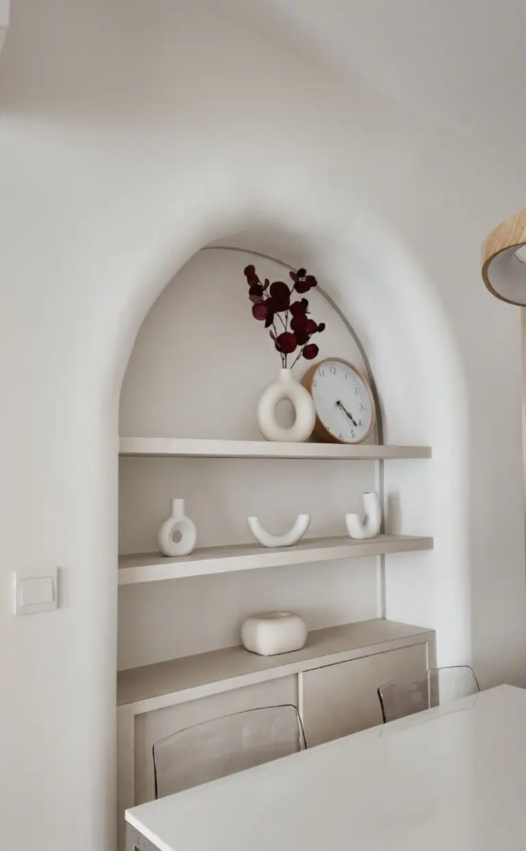 Arched display shelving at 371B Sembawang Ave