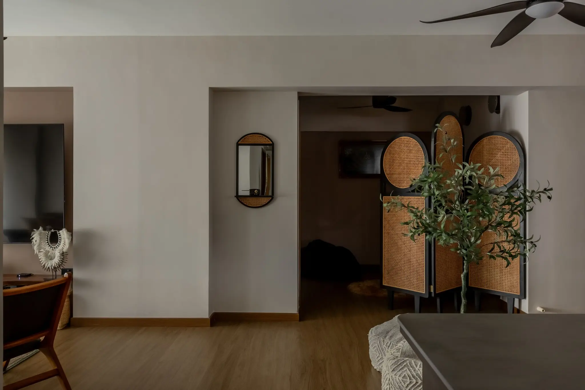 Open living and dining area at 401A North Shore
