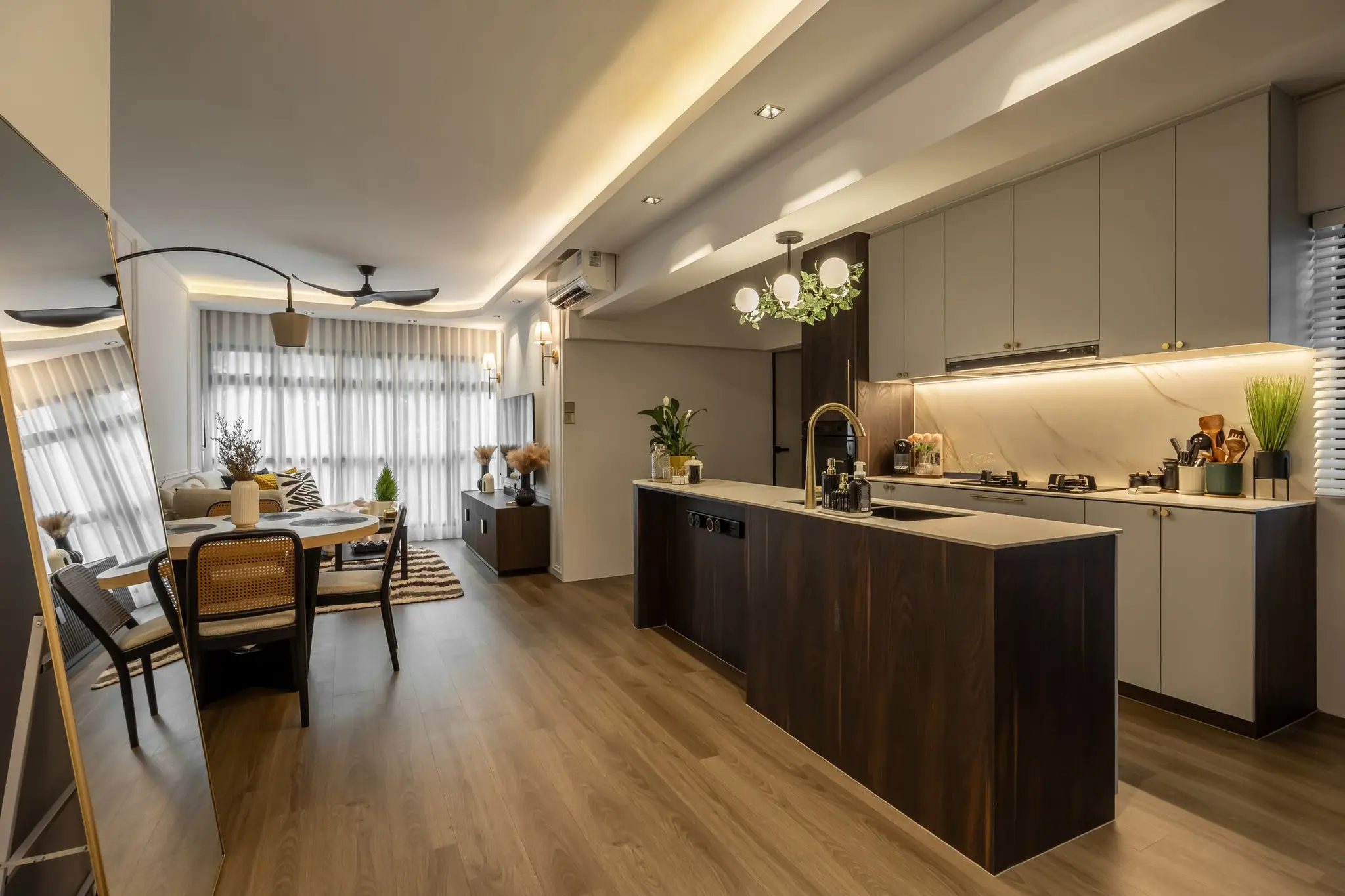 Kitchen island and appliance storage at 405A Fernvale Lane
