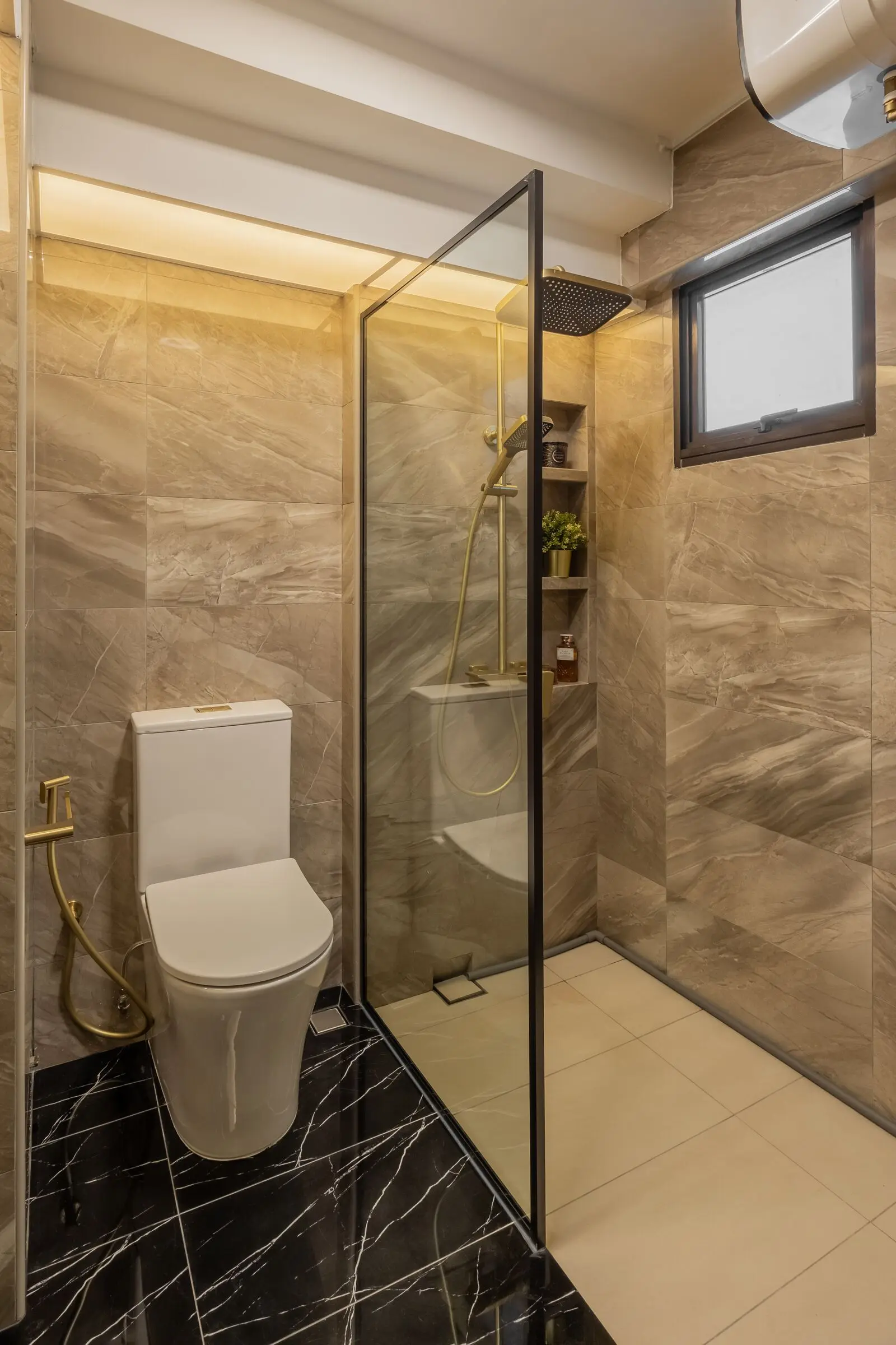Vertical bathroom shower detail at 405A Fernvale Lane