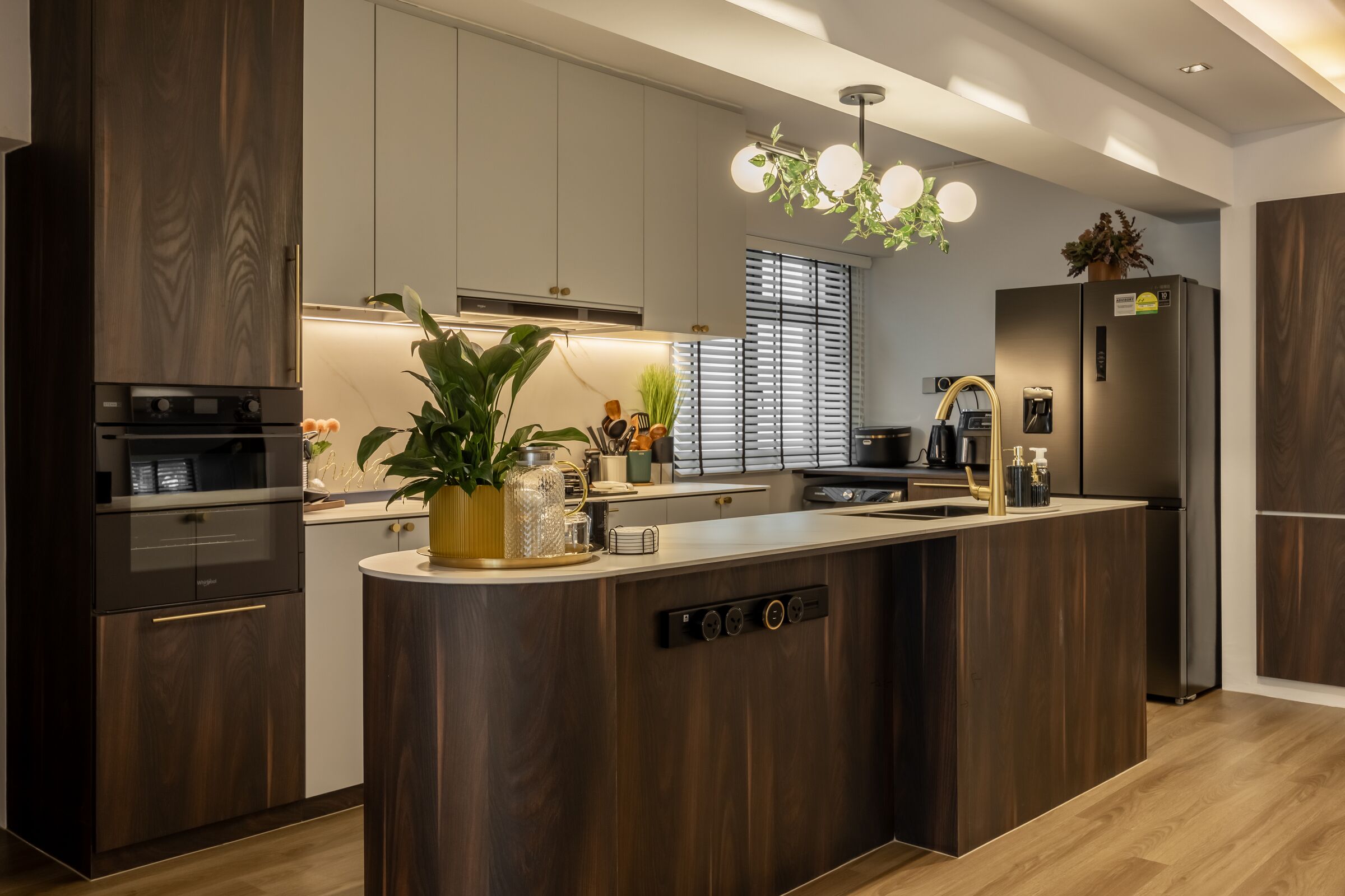 Kitchen with wood island at 405A Fernvale Lane